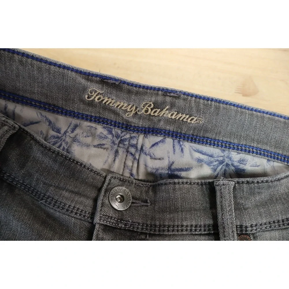 Mens Tommy Bahama Jeans Gray Size 38x30 Indigo Palms Cotton Viscose Stretch